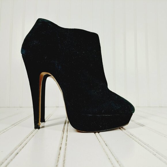 Aldo Suede Side Zip Platform Stilletto Heels Ankle  Booties  A22 - Picture 5 of 13